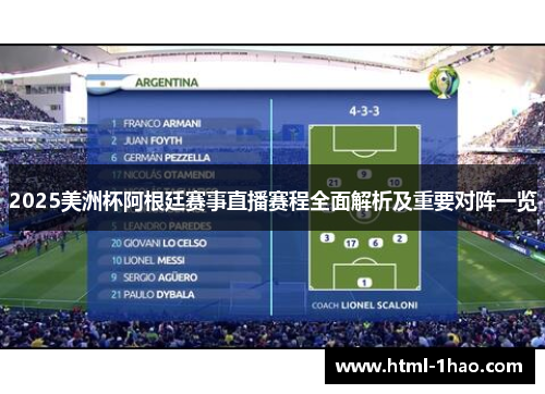 2025美洲杯阿根廷赛事直播赛程全面解析及重要对阵一览