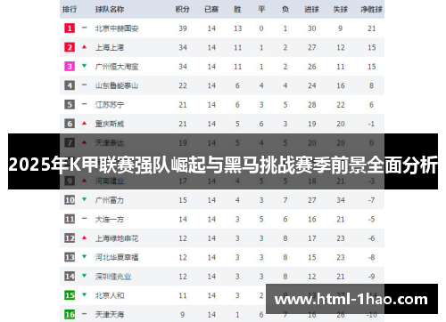 2025年K甲联赛强队崛起与黑马挑战赛季前景全面分析