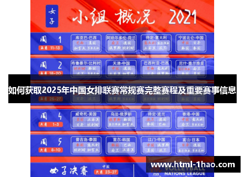 如何获取2025年中国女排联赛常规赛完整赛程及重要赛事信息