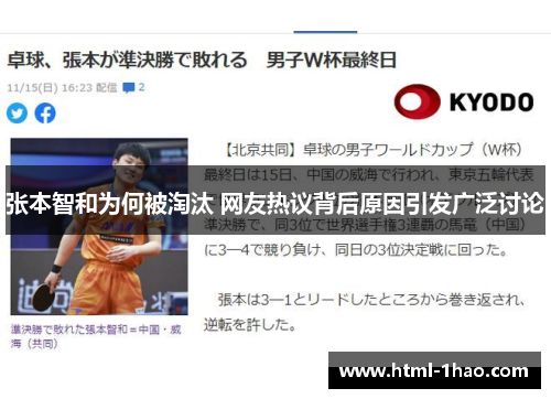 张本智和为何被淘汰 网友热议背后原因引发广泛讨论