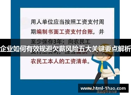 企业如何有效规避欠薪风险五大关键要点解析