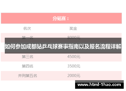 如何参加成都站乒乓球赛事指南以及报名流程详解